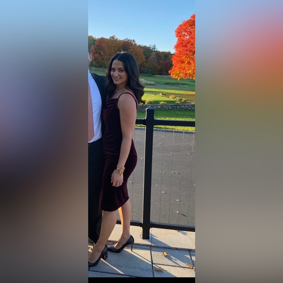 Revolve 1. STATE Bias Velvet Midi Slip Dress in Port - Picture 4 of 5